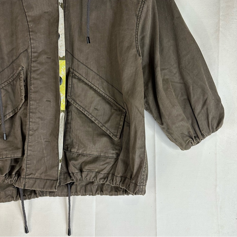FREE PEOPLE Women’s Size S Jacket Coat Oversized Cotton Drawstring Waist - Picture 3 of 16